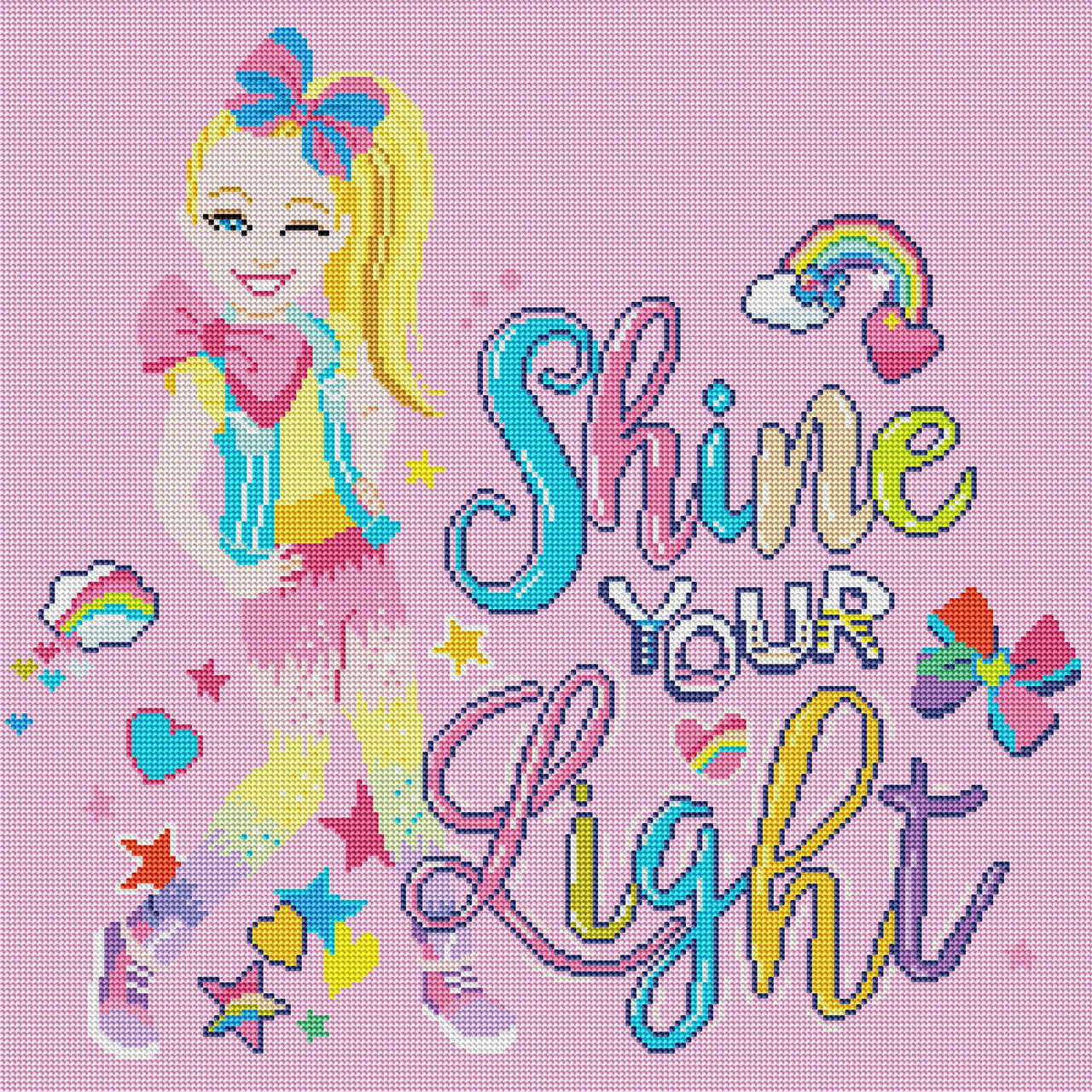 Diamond Painting Shine Your Light 22" x 22″ (56cm x 56cm) / Round with 31 Colors including 4 ABs / 39,601