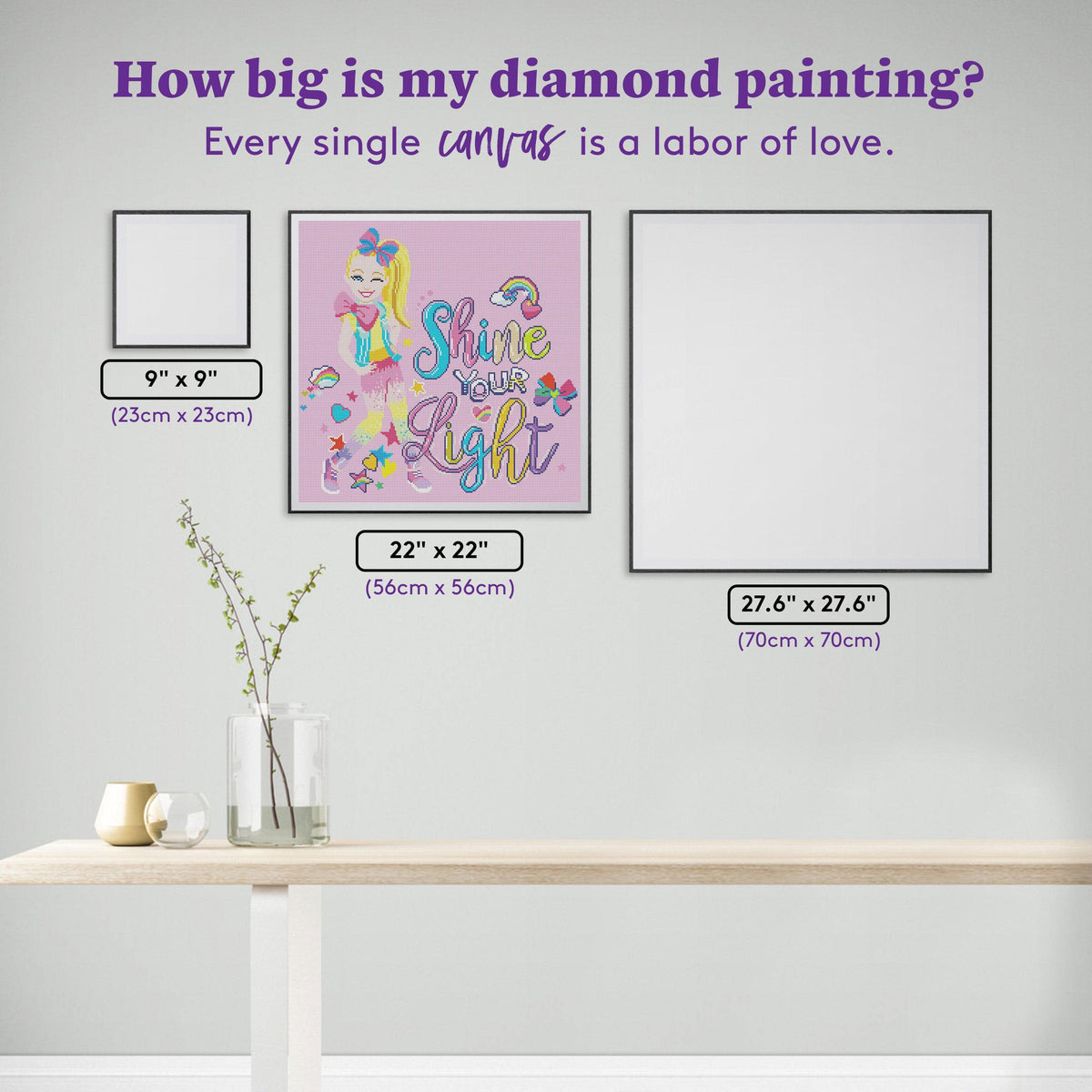 Diamond Painting Shine Your Light 22" x 22″ (56cm x 56cm) / Round with 31 Colors including 4 ABs / 39,601