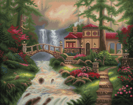 Diamond Painting Sierra River Fall 28" x 22" (71cm x 56cm) / Square With 44 Colors Including 4 ABs / 62,102