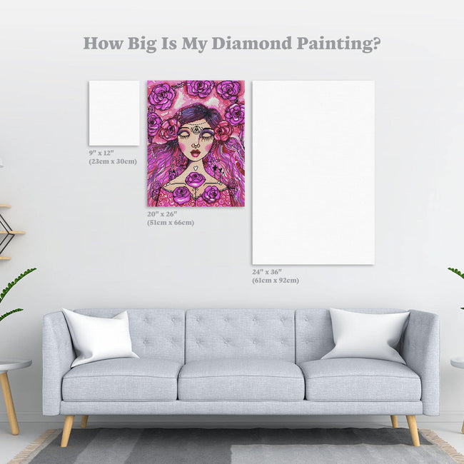 Diamond Painting Sleeping Beauty 20" x 26″ (51cm x 66cm) / Round with 36 Colors including 4 ABs / 42,535