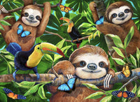 Diamond Painting Sloth Puzzle 30" x 22″ (76cm x 56cm) / Round with 49 Colors including 2 ABs / 54,128
