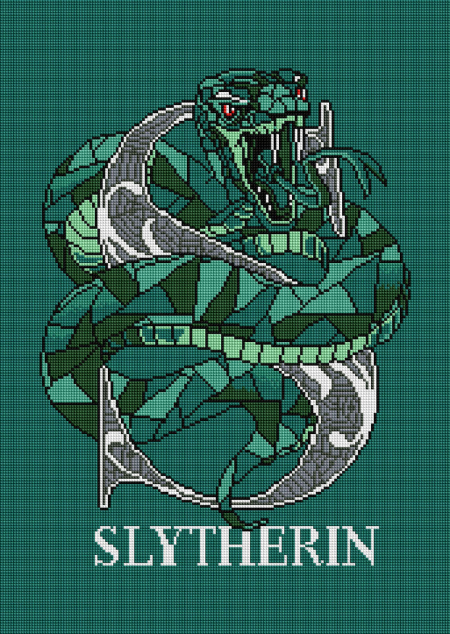Diamond Painting Slytherin™ Crest - Stand Together - AMZ 17" x 24″ (43cm x 61cm) / Square With 10 Colors Including 1 ABs / 41,211