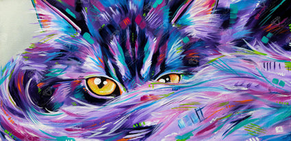 Diamond Painting Sneaky Cat 20.5" x 42.1" (52cm x 107cm) / Square with 40 Colors Including 3 ABs