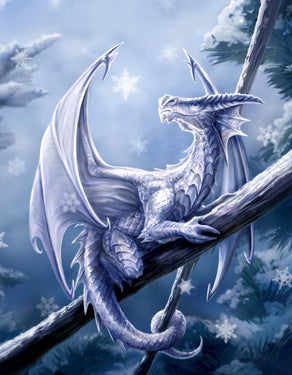 Diamond Painting Snow Dragon 27.6" x 35.4" (70cm x 90cm) / Square with 43 Colors and 1 AB / 101,441