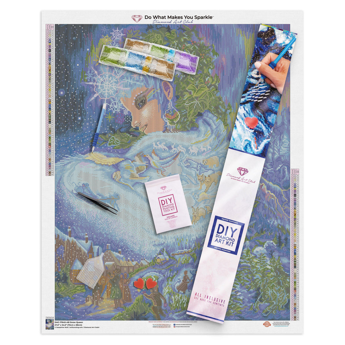 Diamond Painting Snow Queen 27.6" x 34.6″ (70cm x 88cm) / Square with 67 Colors including 4 ABs