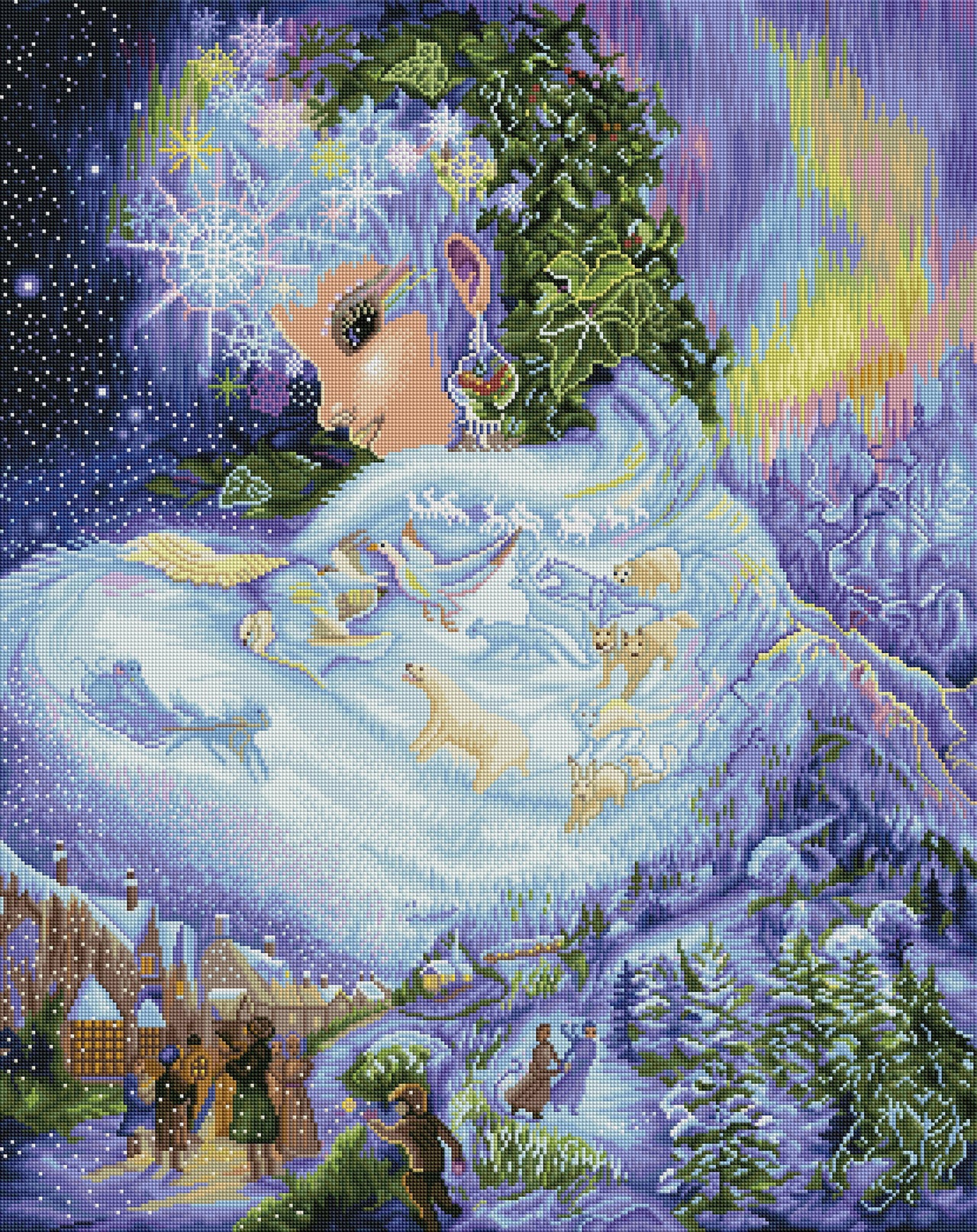 Diamond Painting Snow Queen 27.6" x 34.6″ (70cm x 88cm) / Square with 62 Colors including 4 ABs