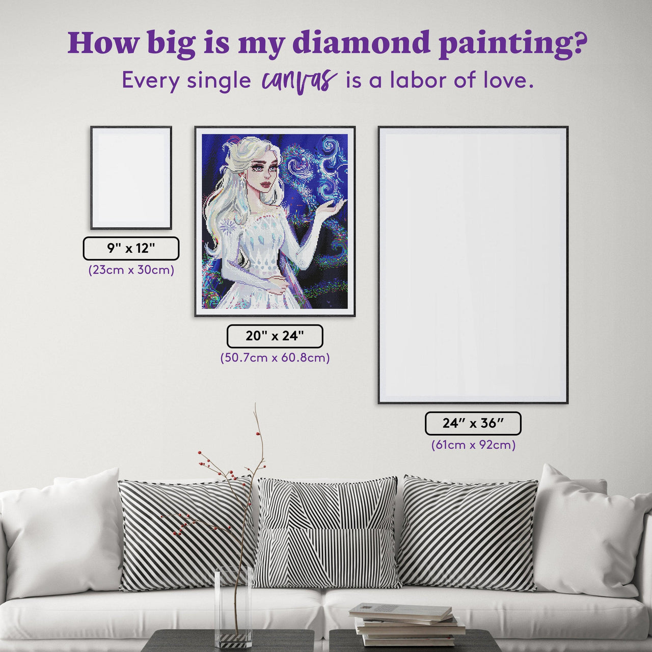 Diamond Painting Snow Queen 20" x 24" (50.7cm x 60.8cm) / Round with 43 Colors including 5 ABs / 39,277