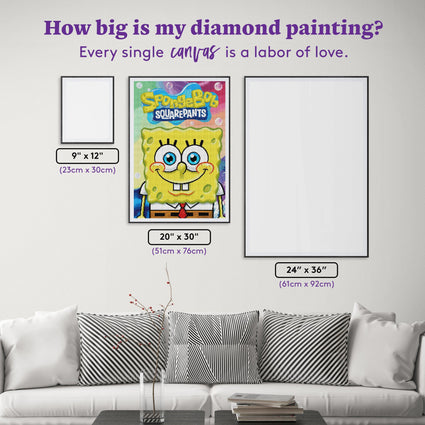 Diamond Painting SpongeBob SquarePants 20" x 30″ (51cm x 76cm) / Square with 58 Colors including 4 ABs / 60,500