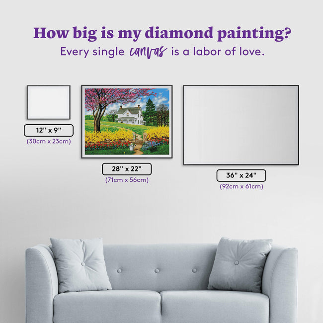Diamond Painting Spring Ahead 22" x 28″ (56cm x 71cm) / Square with 46 Colors including 2 ABs / 62,605