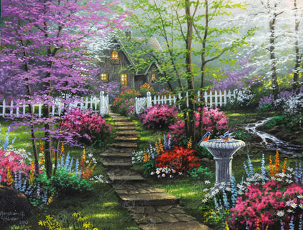 Diamond Painting Springtime Cottage 29" x 22" (74cm x 56cm) / Square with 54 Colors including 5 ABs / 64,532