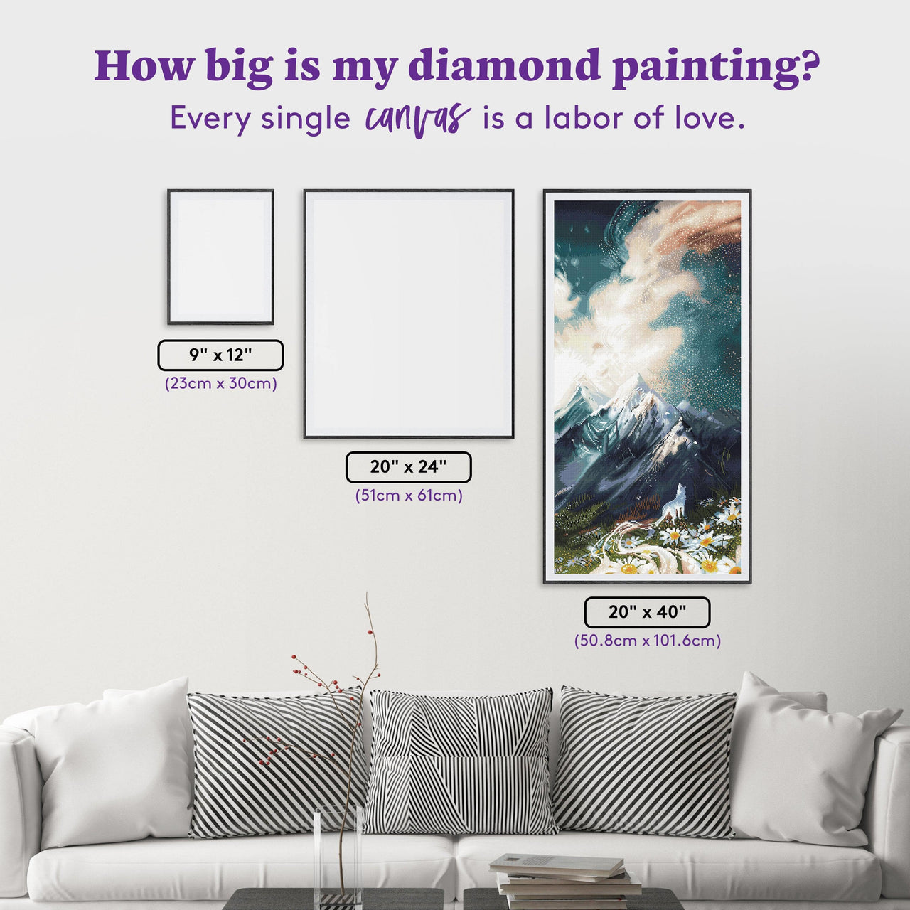 Diamond Painting Star Spray 20" x 40" (50.8cm x 101.6cm) / Square with 54 Colors including 2 ABs and 1 Fairy Dust Diamonds / 83,232