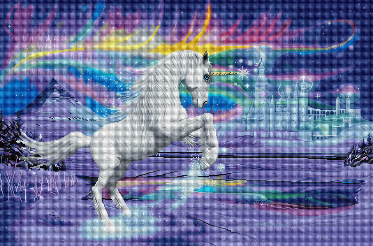 Diamond Painting Starborn Unicorn 41.7" x 27.6" (106cm x 70cm) / Square with 57 Colors including 5 ABs / 116,340