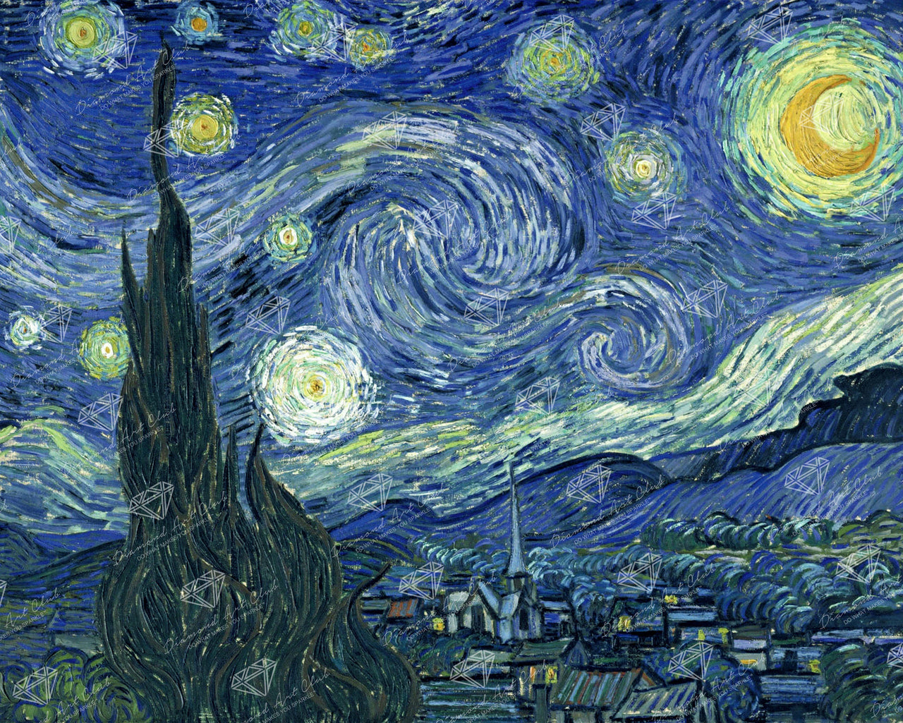 Diamond Painting Starry Night 14.6" x 18.1" (37cm x 46cm) / Square With 27 Colors including 1 AB / 26,245