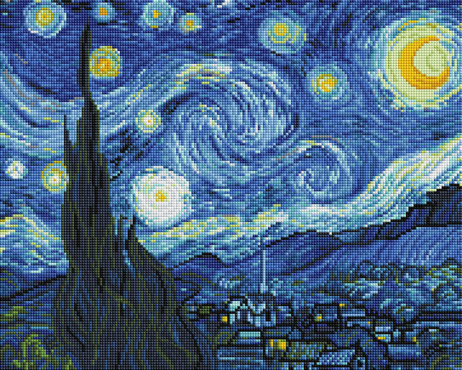 Diamond Painting Starry Night 14.6" x 18.1" (37cm x 46cm) / Square With 27 Colors including 1 AB / 26,245