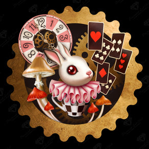 Diamond Painting Steampunk Bunny 22" x 22″ (56cm x 56cm) / Round with 51 Colors including 4 ABs / 39,601