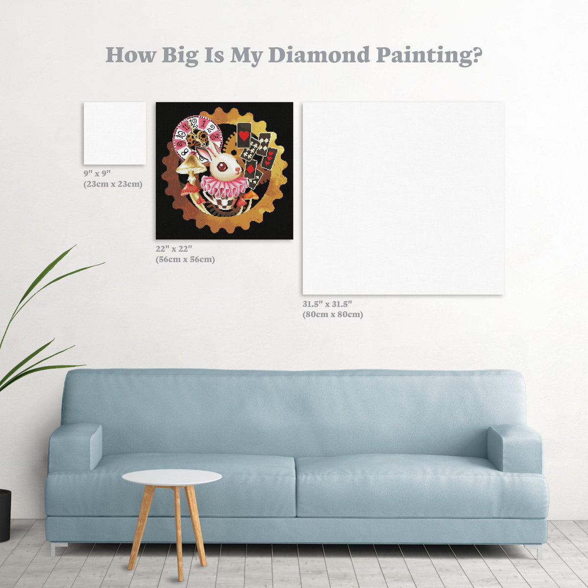 Diamond Painting Steampunk Bunny 22" x 22″ (56cm x 56cm) / Round with 51 Colors including 4 ABs / 39,601