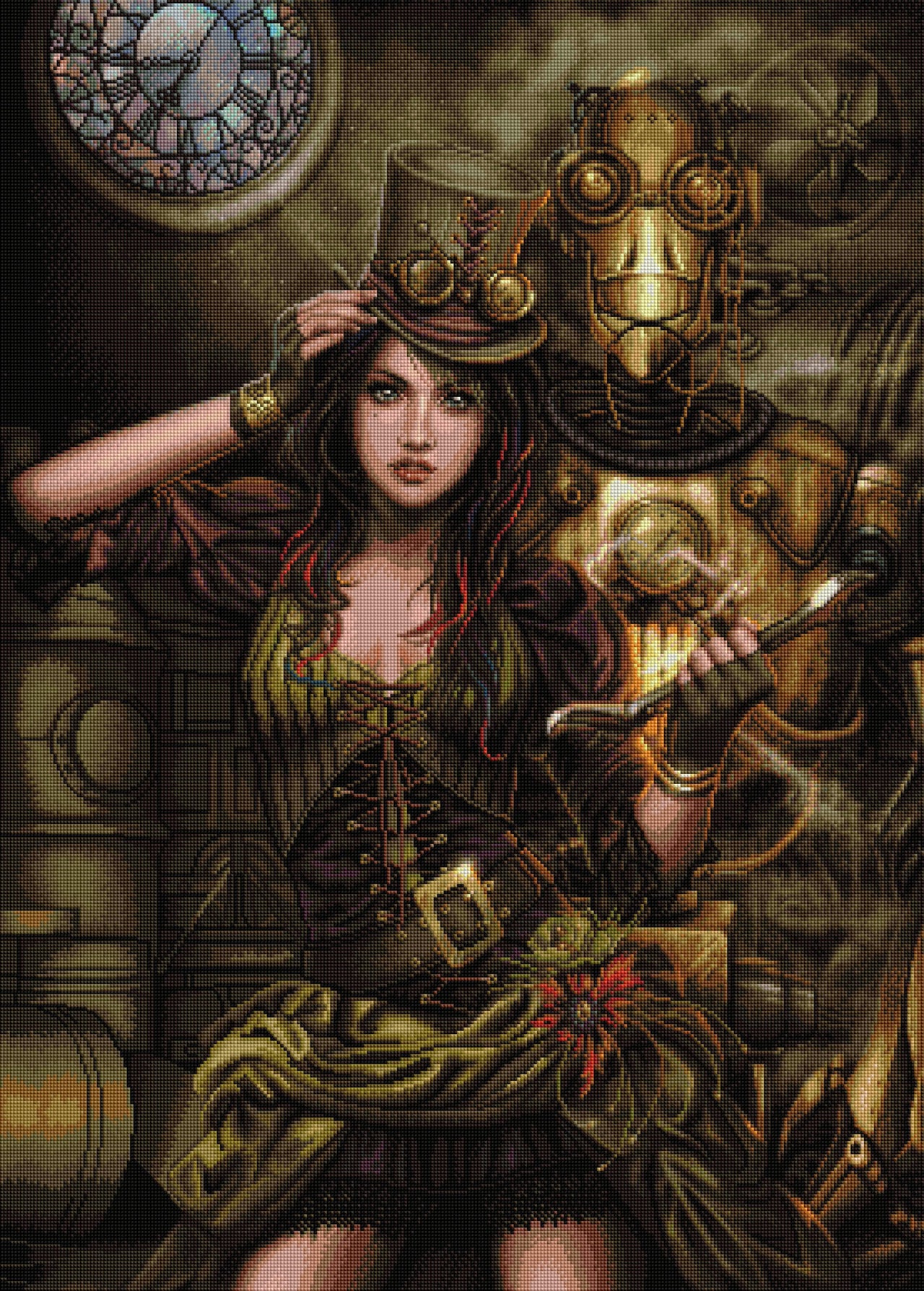 Diamond Painting Steampunk Prowess 27.1" x 37.9" (68.9cm x 96.3cm) / Square With 65 Colors Including 2 ABs / 107,199