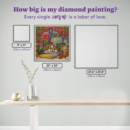 Diamond Painting Sundae Delight 22" x 22" (56cm x 56cm) / Square with 54 Colors including 4 ABs / 48,841