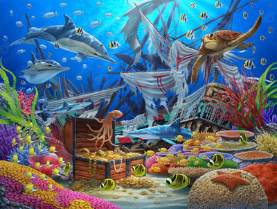 Diamond Painting Sunken Ship 36.6" x 27.6" (93cm x 70cm) / Square With 67 Colors Including 4 ABs / 104,813