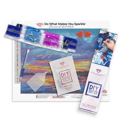 Diamond Painting Sunset Reflections 12.6" x 15.7" (32cm x 40cm) / Square with 38 Colors / 61,560