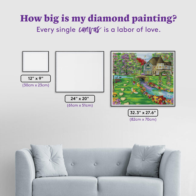 Diamond Painting Sweetheart Path 32.3" x 27.6" (82cm x 70cm) / Square With 66 Colors Including 5 ABs / 92,449