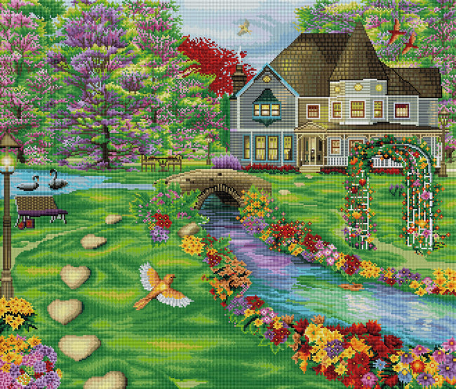 Diamond Painting Sweetheart Path 32.3" x 27.6" (82cm x 70cm) / Square With 66 Colors Including 5 ABs / 92,449