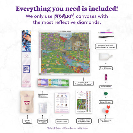 Diamond Painting Sweetheart Path 32.3" x 27.6" (82cm x 70cm) / Square With 66 Colors Including 5 ABs / 92,449