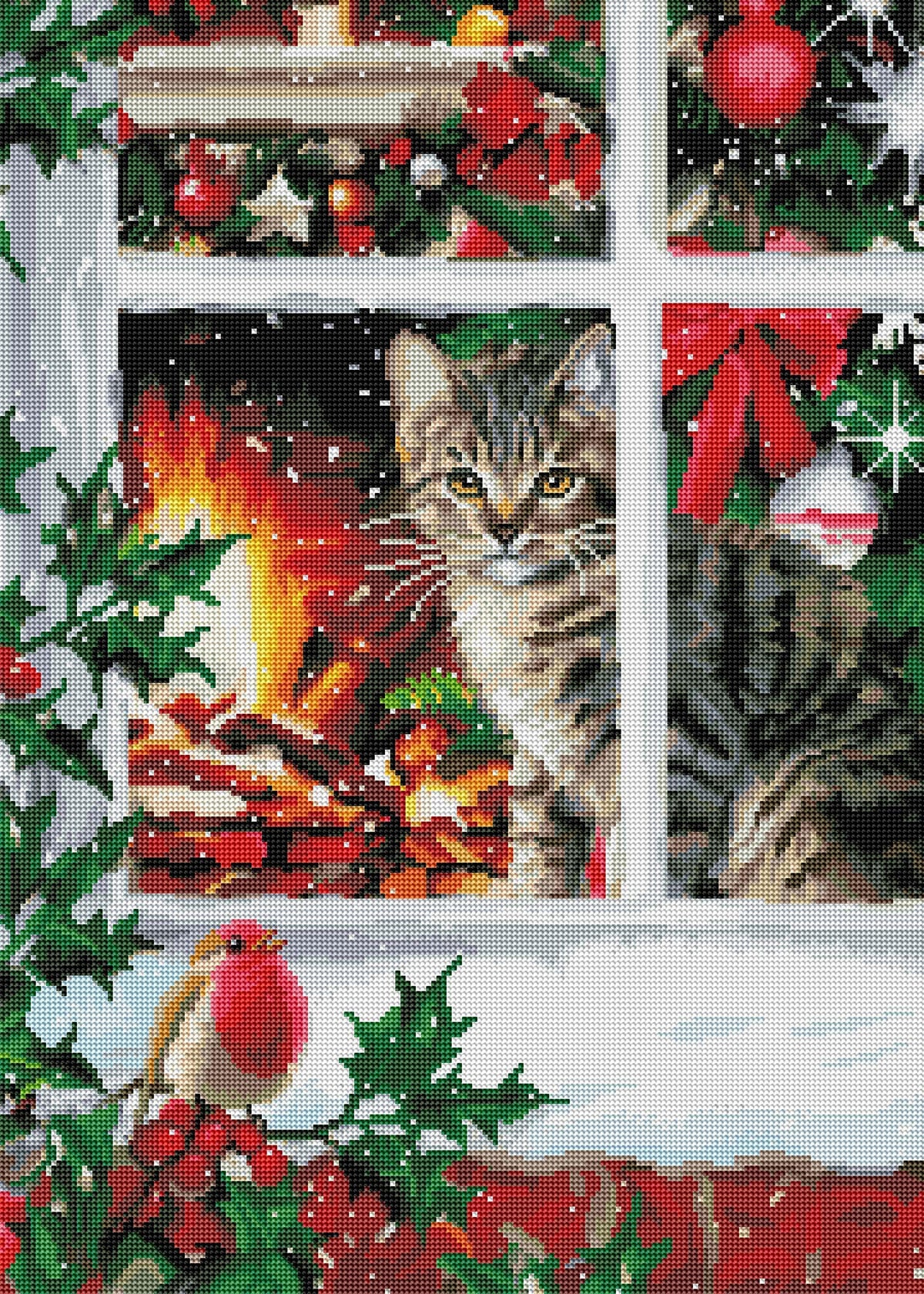 Diamond Painting Tabby Cat 20" x 28″ (51cm x 71cm) / Round With 43 Colors Including 2 ABs / 45,362