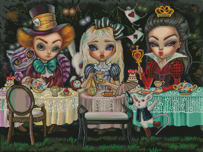 Diamond Painting Tea Party 36.6" x 27.6" (93cm x 70cm) / Square with 61 Colors including 5 ABs / 102,213
