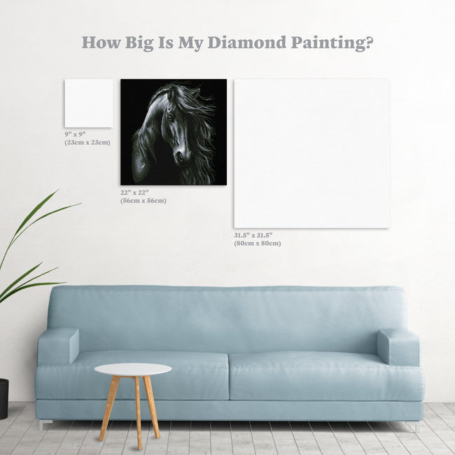 Diamond Painting The Black 22" x 22″ (56cm x 56cm) / Round with 10 Colors including 1 AB