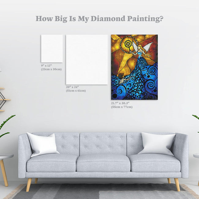Diamond Painting The Blue Fairy 21.7" x 30.3" (55cm x 77cm) / Round With 31 Colors including 1 AB / 53,235