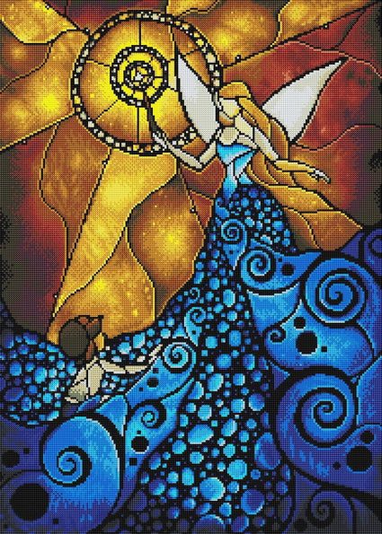 Diamond Painting The Blue Fairy 21.7" x 30.3" (55cm x 77cm) / Round With 31 Colors including 1 AB / 53,235