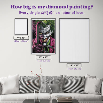 Diamond Painting The Clown Prince of Crime 20" x 30" (51cm x 76cm) / Square With 44 Colors Including 2 ABs / 62,220