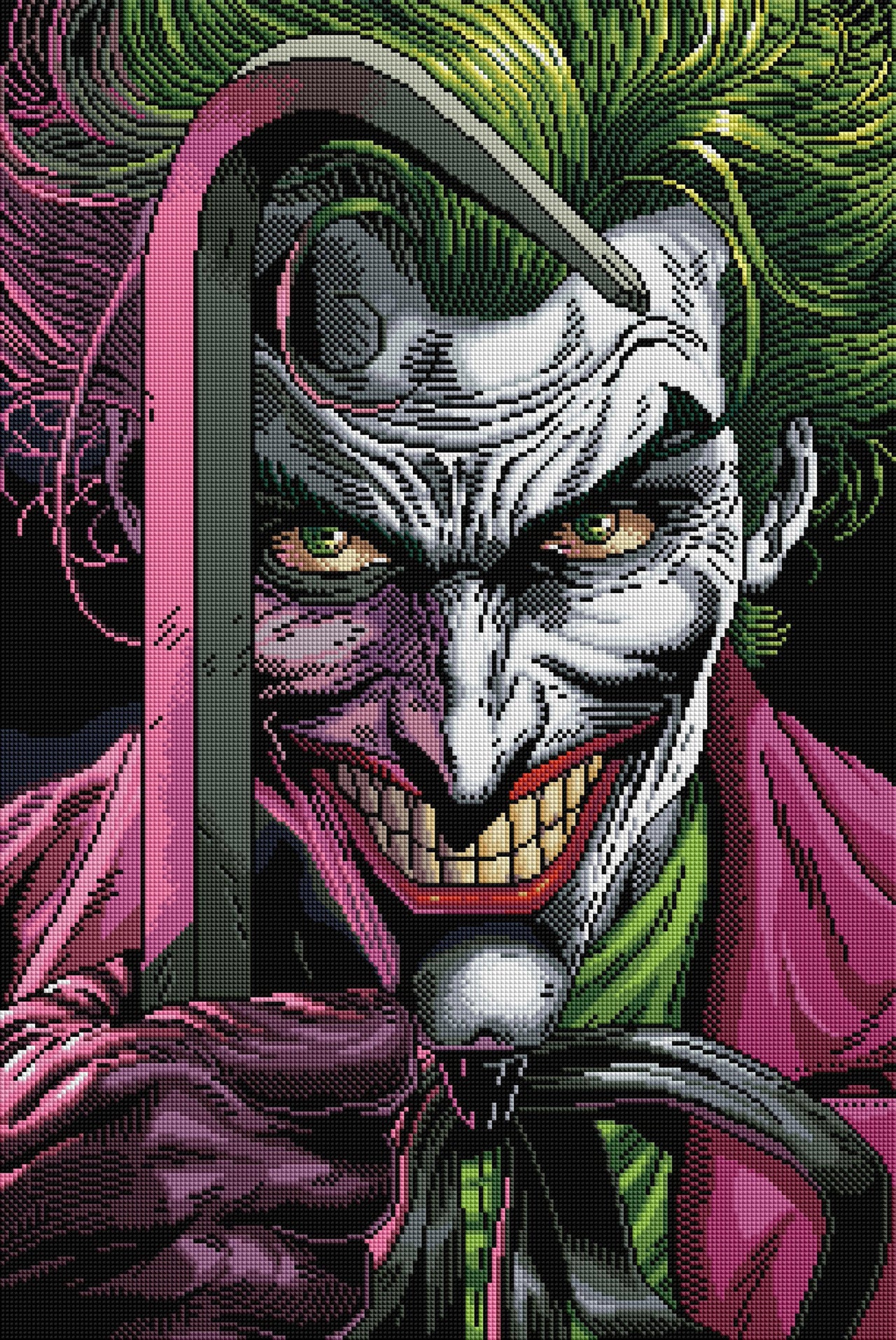 Diamond Painting The Clown Prince of Crime 20" x 30" (51cm x 76cm) / Square With 44 Colors Including 2 ABs / 62,220