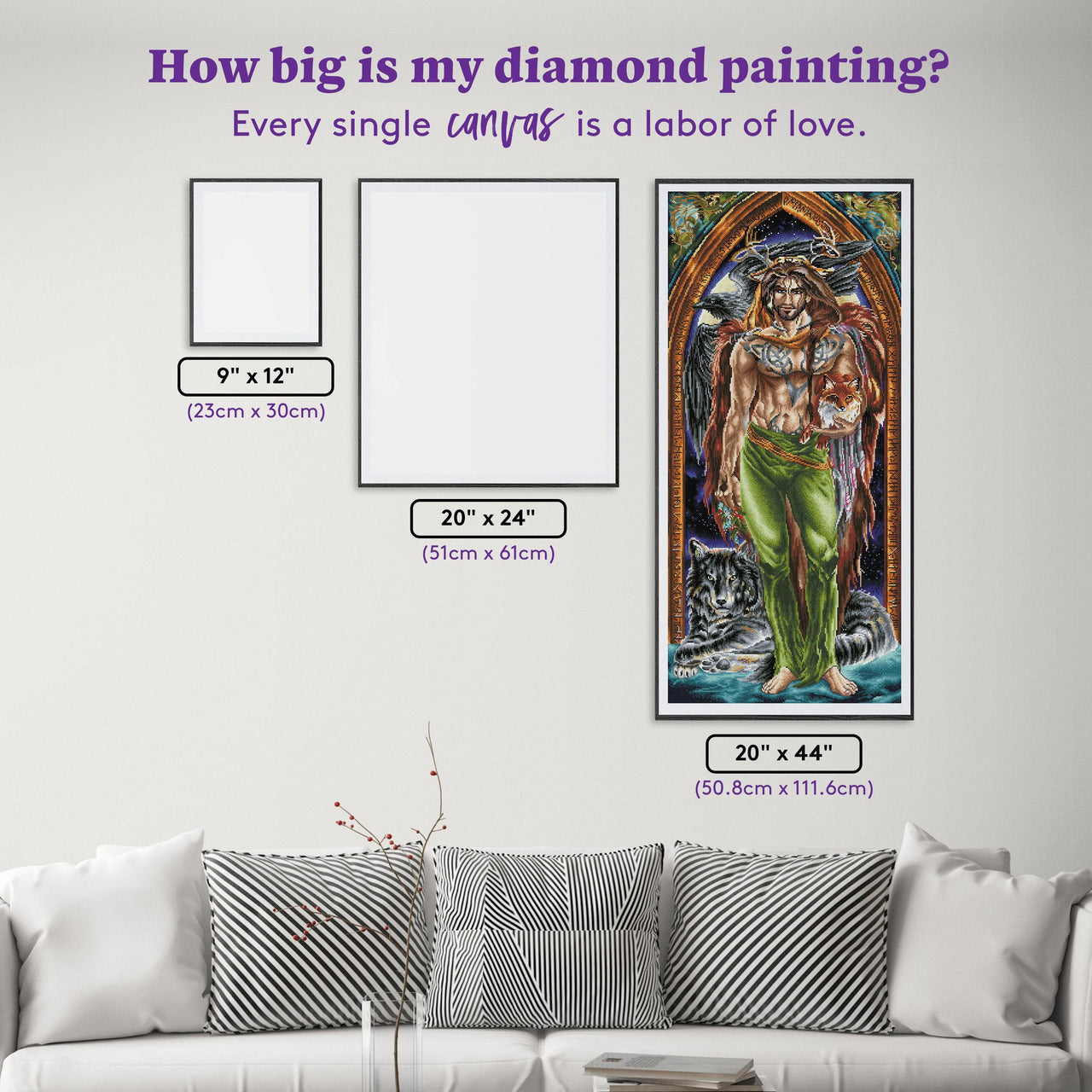 Diamond Painting The Druid 20" x 44" (50.8cm x 111.6cm) / Square with 55 Colors including 3 ABs / 91,392
