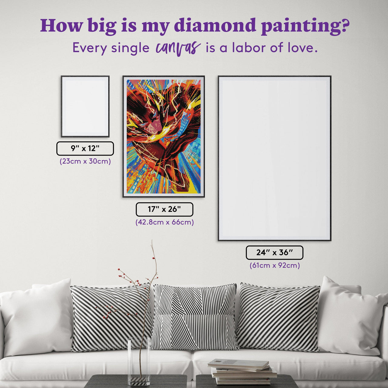 Diamond Painting The Flash™ 17" x 26" (42.8cm x 66cm) / Square With 35 Colors Including 4 ABs / 45,580