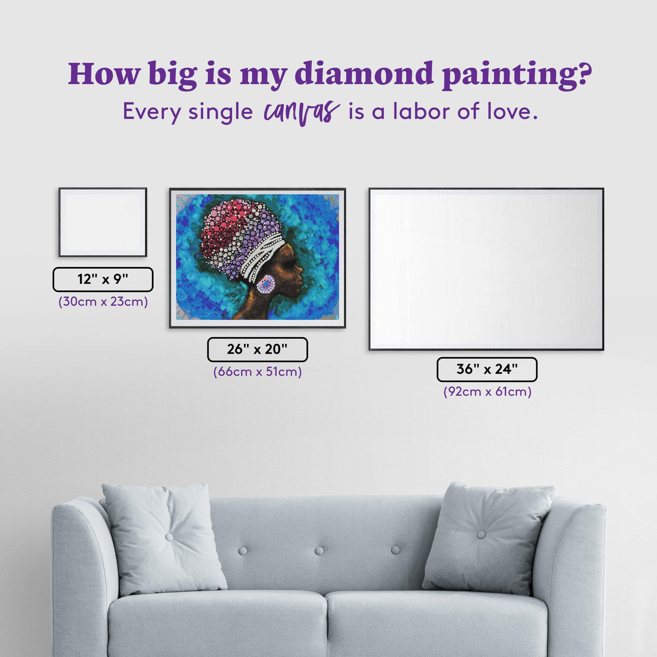Diamond Painting The Gaze 26" x 20" (66cm x 51cm) / Round with 46 Colors including 3 ABs and 1 Special Diamond / 42,091