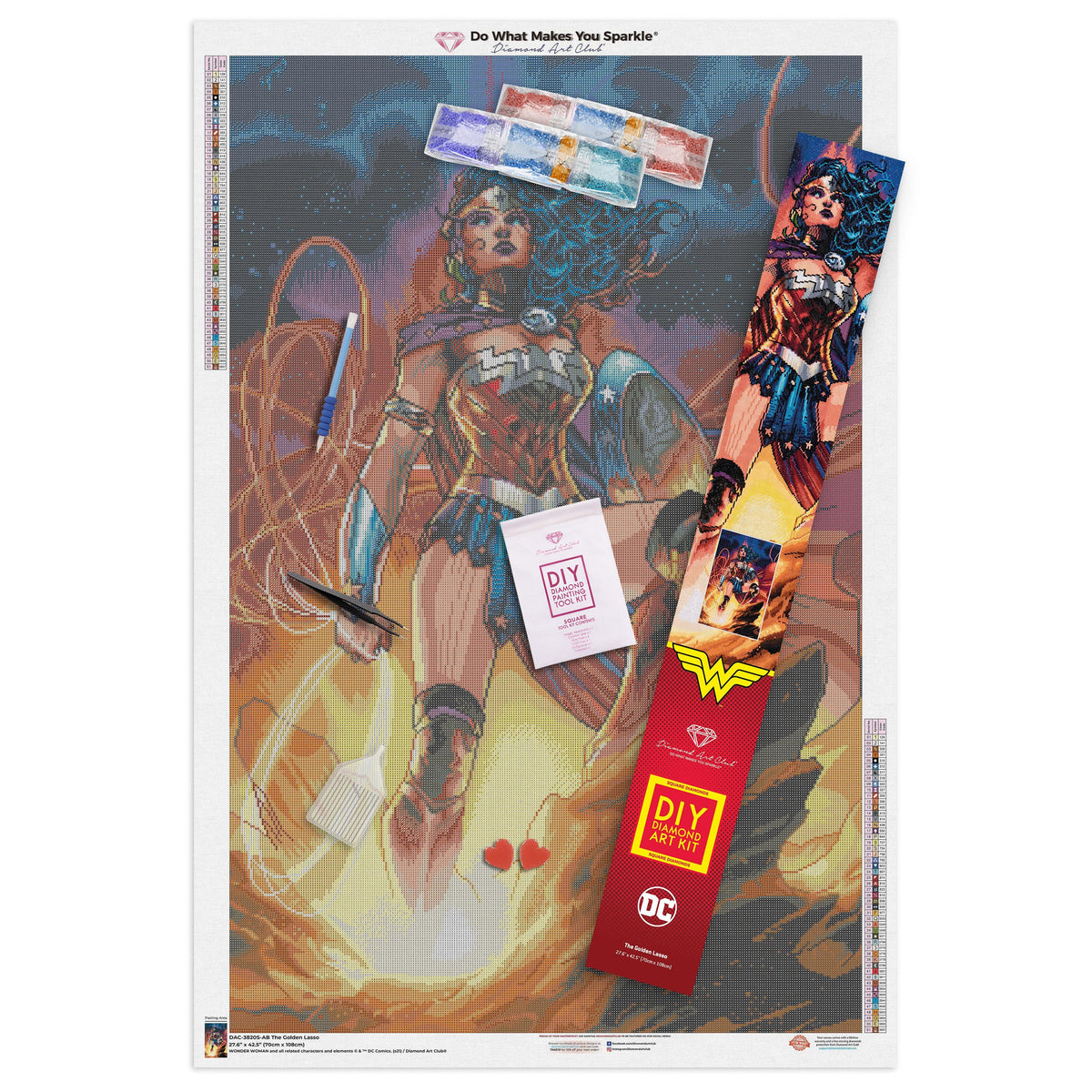 Diamond Painting The Golden Lasso 27.6" x 42.5″ (70cm x 108cm) / Square with 51 Colors including 2 ABs / 118,556