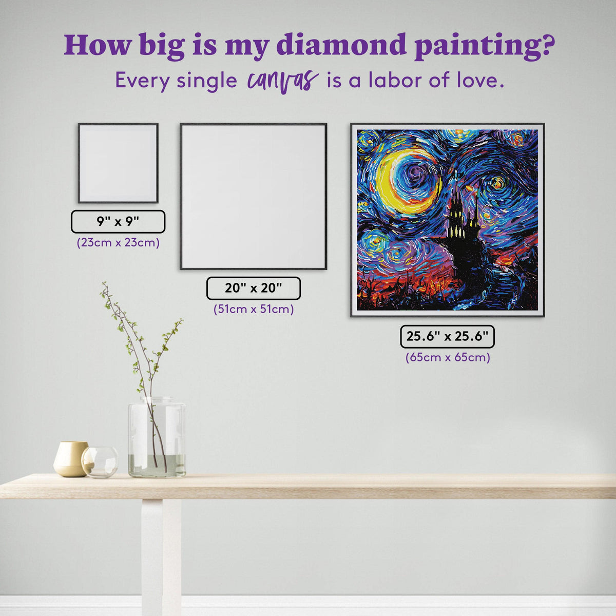 Diamond Painting The Haunting of van Gogh 25.6" x 25.6" (65cm x 65cm) / Square with 37 Colors including 4 ABs / 68,121