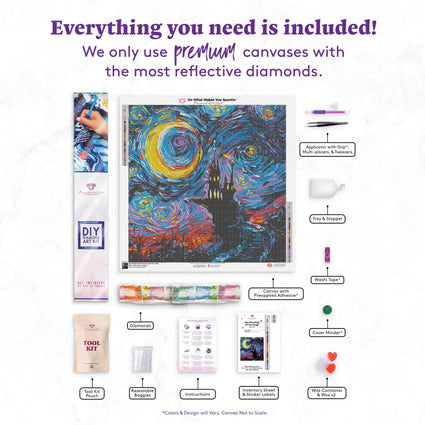 Diamond Painting The Haunting of van Gogh 25.6" x 25.6" (65cm x 65cm) / Square with 37 Colors including 4 ABs / 68,121