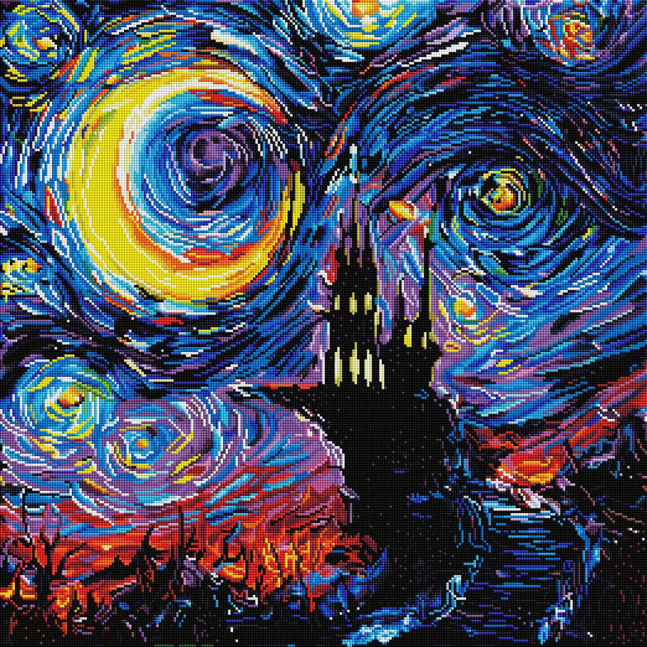 Diamond Painting The Haunting of van Gogh 25.6" x 25.6" (65cm x 65cm) / Square with 37 Colors including 4 ABs / 68,121
