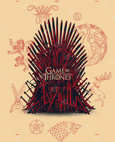 Diamond Painting The Iron Throne - Red & Beige 27.6" x 33.9" (70cm x 86cm) / Square With 5 Colors Including 1 AB / 94,457