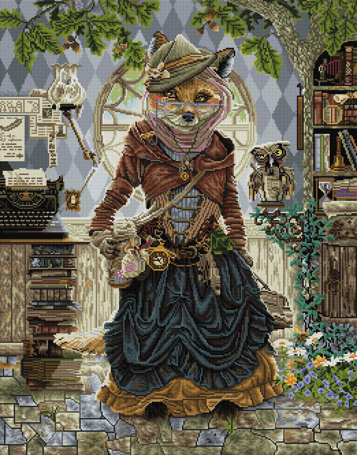 Diamond Painting The Librarian 25.6" x 32.7" (65cm x 83cm) / Square with 61 Colors including 3 ABs and 1 Electro Diamonds / 86,913