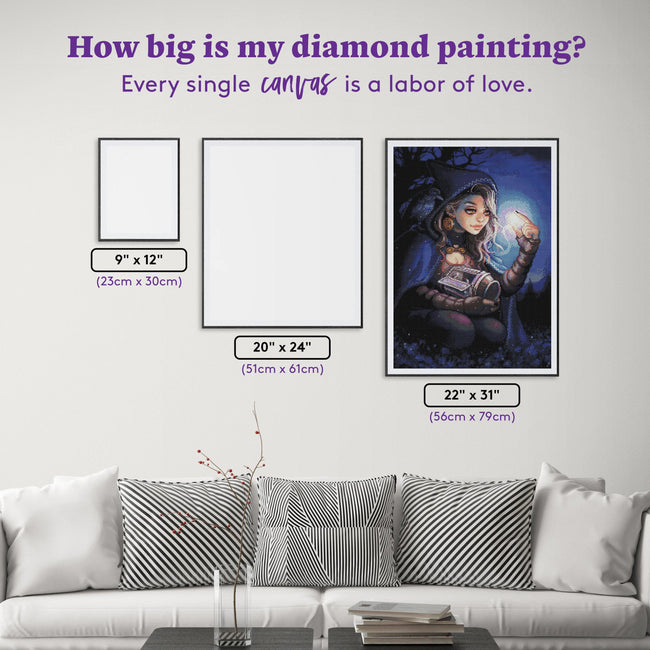 Diamond Painting The Moon Thief 22" x 31" (56cm x 79cm) / Round With 44 Colors Including 4 ABs / 55,720