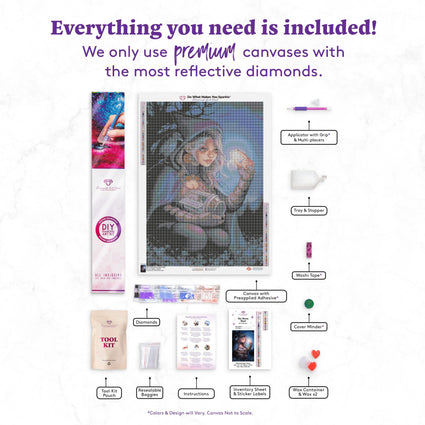 Diamond Painting The Moon Thief 22" x 31" (56cm x 79cm) / Round With 44 Colors Including 4 ABs / 55,720