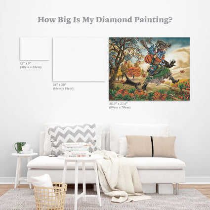 Diamond Painting The Pumpkin Herder 35.0" x 27.6" (89cm x 70cm) / Square with 56 Colors including 3 ABs / 97,781