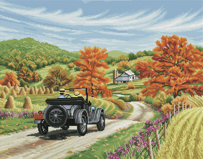 Diamond Painting The Scenic Route 28" x 22″ (71cm x 56cm) / Square with 52 Colors including 2 ABs / 62,324