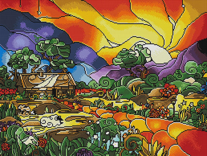 Diamond Painting The Shepherd's Cottage 21.7" x 28.7" (55cm x 73cm) / Round With 44 Colors including 1 AB / 50,052