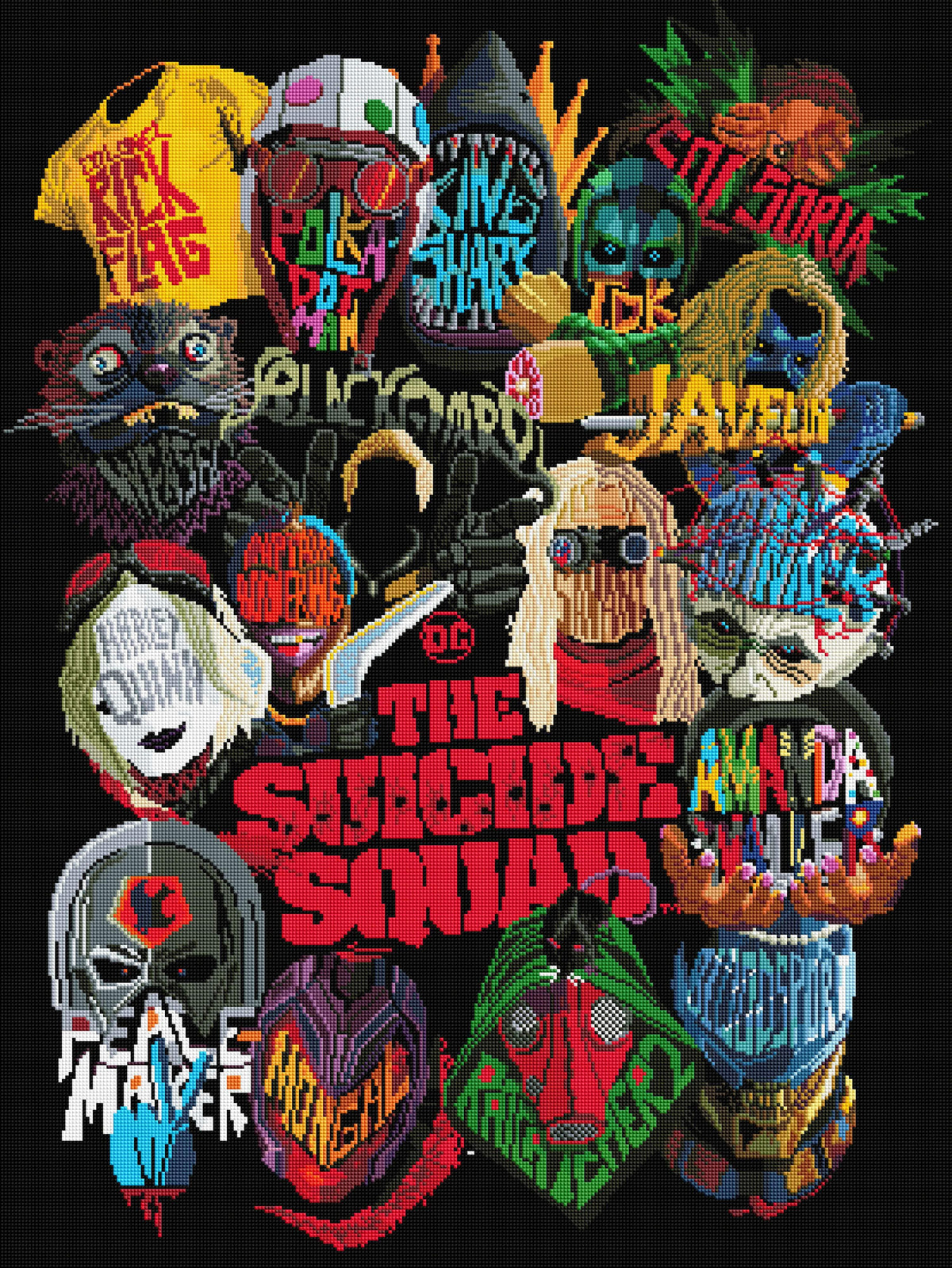 Diamond Painting The Suicide Squad 27.6" x 36.6″ (70cm x 93cm) / Square With 65 Colors Including 4 ABs / 102,213
