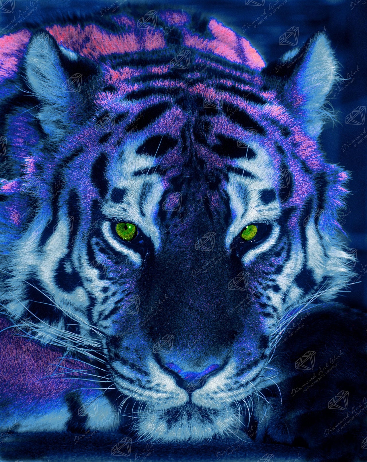 Diamond Painting The Tiger's Stare 20" x 25" (50.7cm x 63.9cm) / Round with 35 Colors including 4 ABs / 41,268